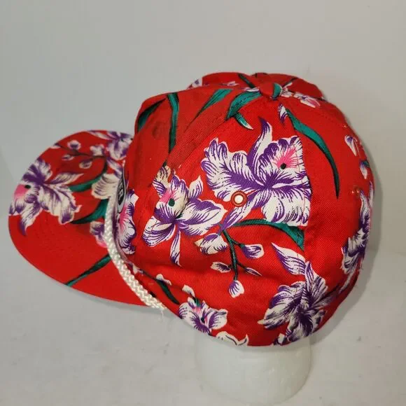 Vtg Freightliner Hat Cap Red Trucker Snapback Truck San Sun Retro 80s 90s Floral - Picture 4 of 16